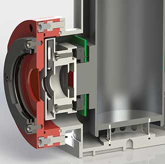 Cut-away view of LN2-cooled Dewar configured with filter wheel.