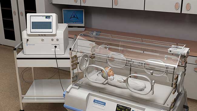 Noninvasix Inc. has developed an optoacoustic monitor for measuring the amount of oxygen in preterm infants’ brains.