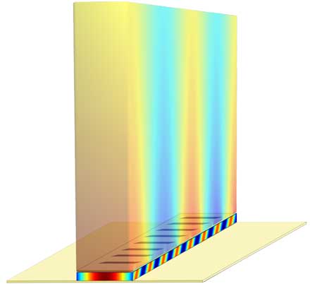 Periodic Photonic Structures Focus Spaser Light for Nanoscale Optics