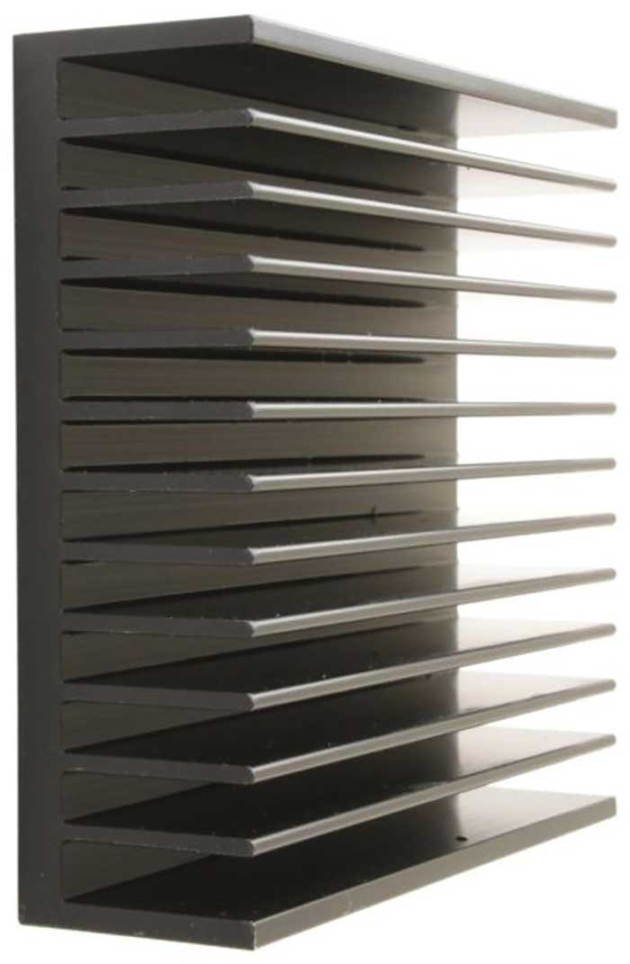 This example of an aluminum extrusion heat sink makes use of natural convection.