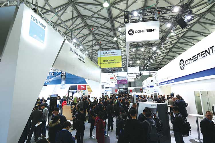 Laser World of Photonics exhibition hall.