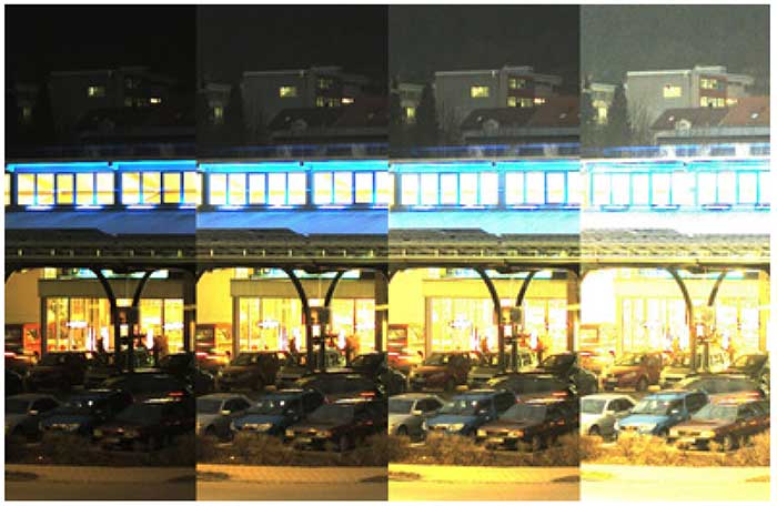 Four extracts of the same night image.