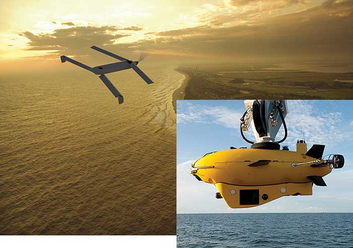 Lockheed Martin’s Vector UAV in flight. Last year, the Vector was canister-launched from the unmanned Martin submarine. 