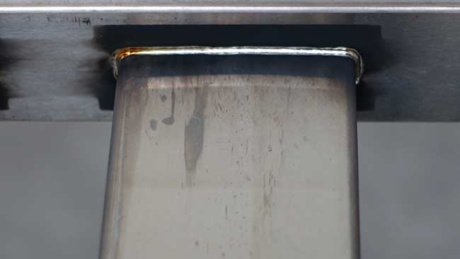 Detail of a weld seam produced by a fiber laser-based system. 