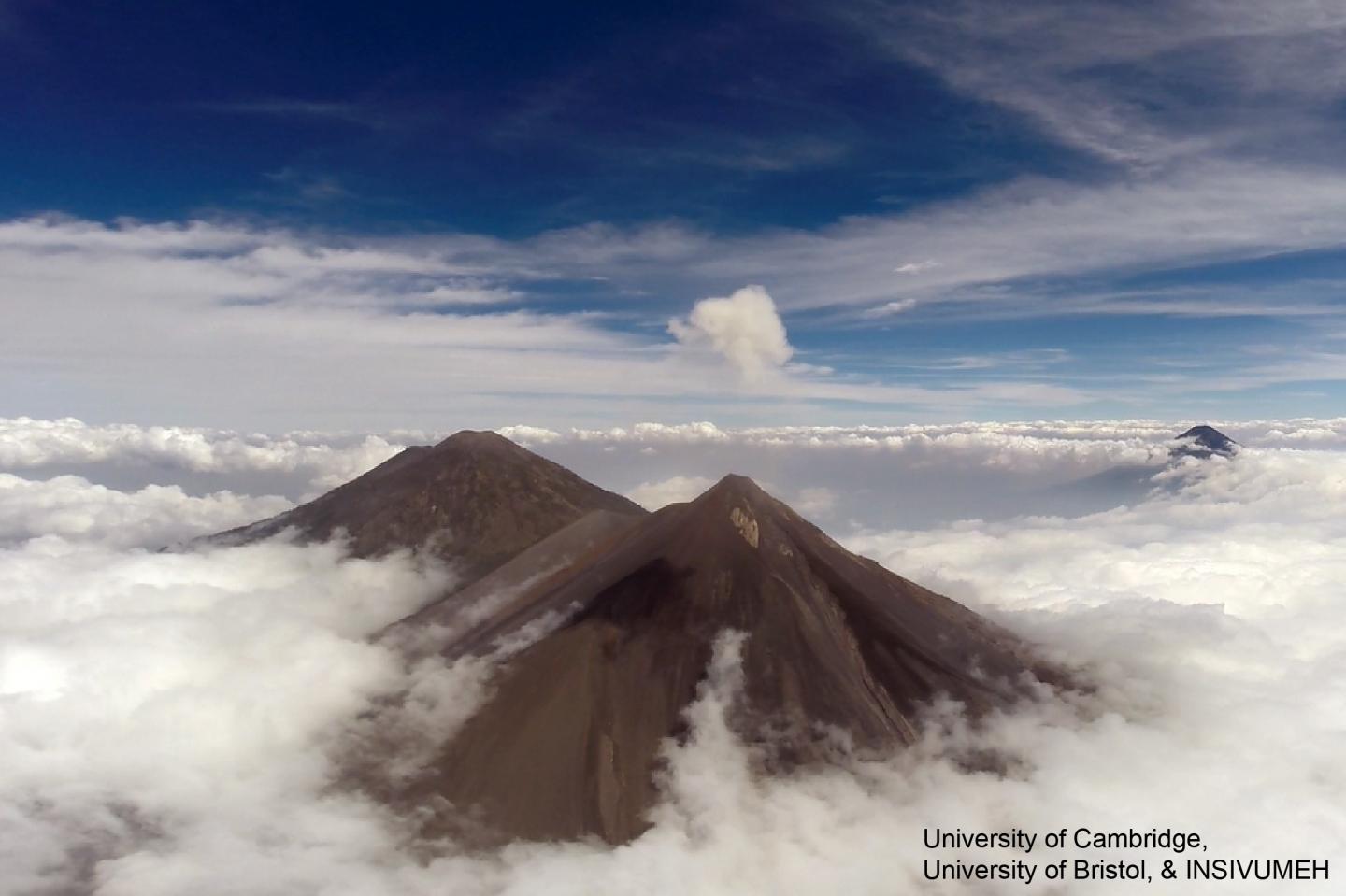 Image taken from UAV of volcanic plume. Universities of Bristol and Cambridge.