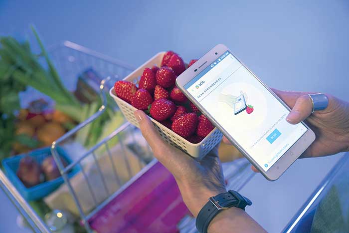 Consumers can scan foods for sweetness or macro-nutrient information using the SCiO, a compact, near-infrared (NIR) spectrometer integrated into a smartphone.