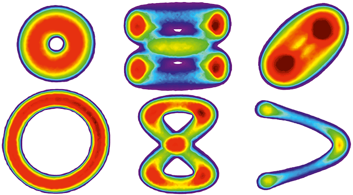 As this diagnostic of DBS patterns shows, an infinite amount of arbitrary beam movements is possible. 