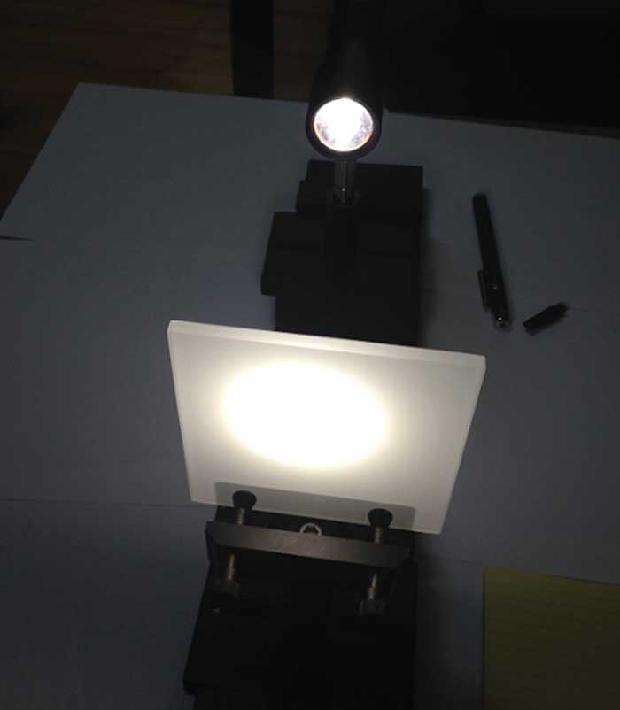 Profiling a white light that is approximately 100-mm in diameter.