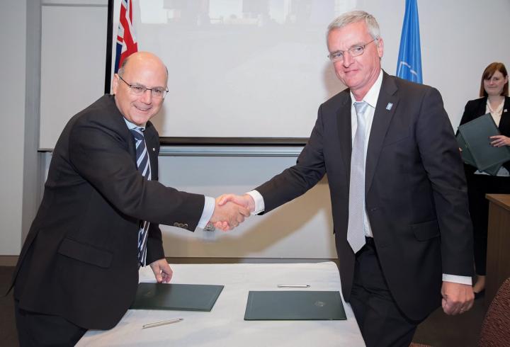 At a ceremony in Canberra, Australia, on July 11 2017, an arrangement was signed to begin a 10-year strategic partnership between ESO and Australia. The partnership will further strengthen ESO's program, both scientifically and technically, and will give Australian astronomers and industry access to the La Silla Paranal Observatory. It may also be the first step towards Australia becoming an ESO Member State.