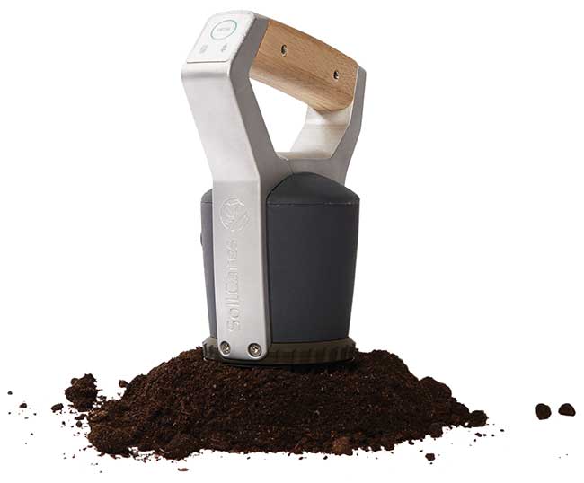 The SoilCares portable soil spectrometer, built around the MEMS-based Fourier transform-NIR spectral sensor, measures soil quality based on nitrogen, phosphorus and potassium levels, as well as other soil conditions. 