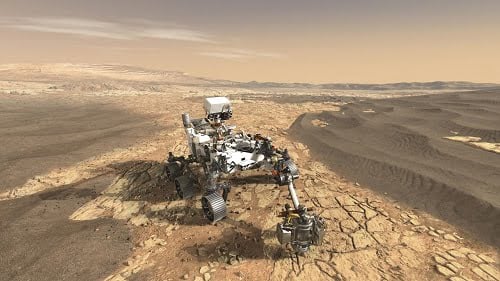 A concept image of the Mars 2020 Rover. Courtesy of NASA/JPL-Caltech.