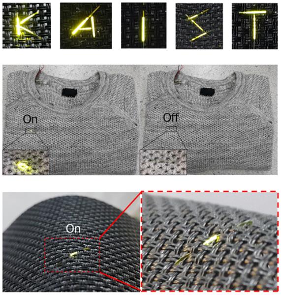 Fiber-based OLEDs woven into knitted clothing, KAIST.
