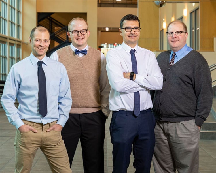 Brian Williams, Joseph Lukens, Pavel Lougovski, and Nicholas Peters (from left), research scientists with ORNL’s Quantum Information Science Group.