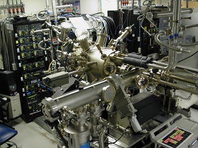The Molecular Beam Epitaxy (MBE) is being used by Army researchers to produce new infrared detector materials based on InAsSb. This is a III-V semiconductor, a class of materials also used in opto-electronics in many commercial products such as DVD players and cell phones.