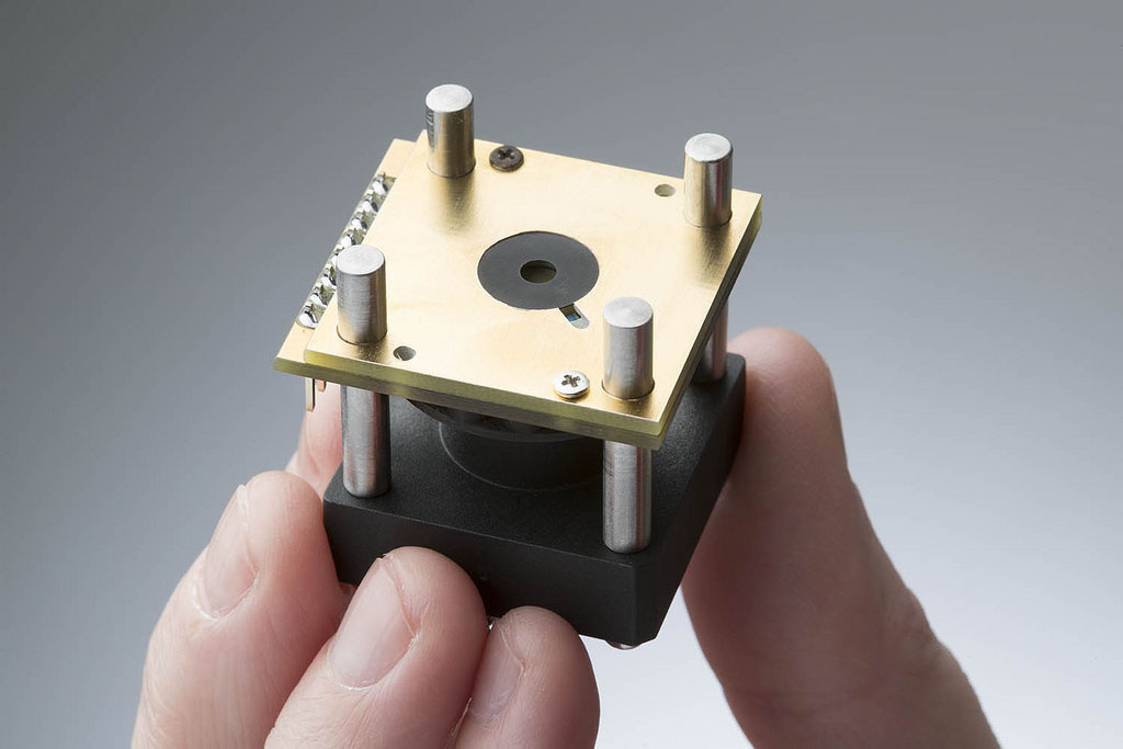 Sensor core for VTT's VNIR hyperspectral imaging technology.