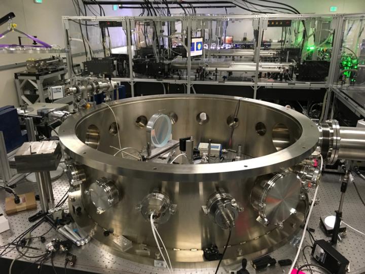 The target chamber and ultra-high intensity laser used in the micro-scale fusion experiment at Colorado State U.