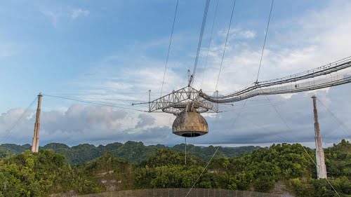 The Arecibo Observatory in Puerto Rico.