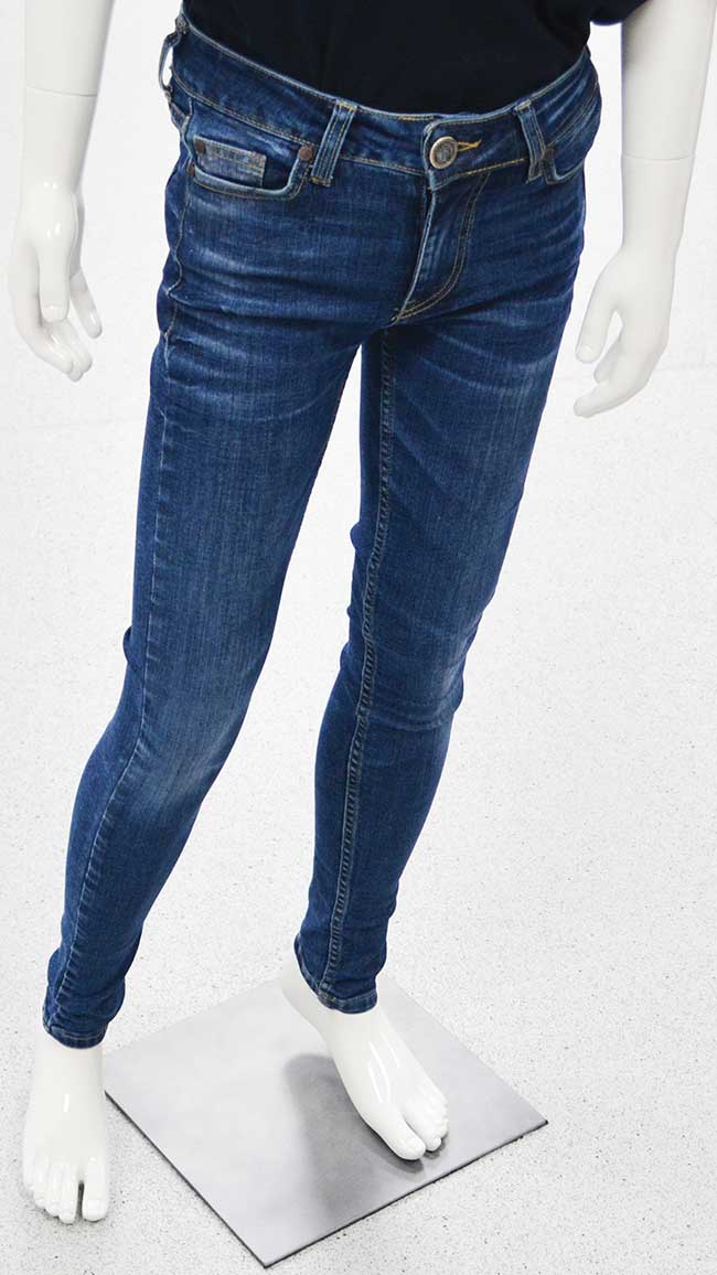 Jeans with special effects produced by a Rofin-Sinar CO2 laser.