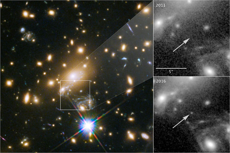 Cosmic Lens Helps Hubble Capture Image of Most Distant Star Ever Seen
