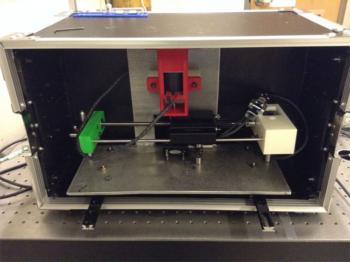 Triboluminescence instrument developed to test if drugs contain trace crystallinity, Purdue University.