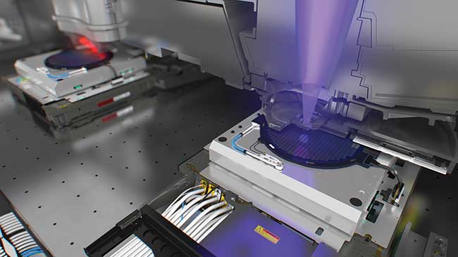 This ASML lithography system supports EUV volume production at the 7- and 5-nm nodes.