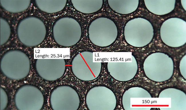 High-density rapid hole drilling; >40,000 holes/s into copper foil. 