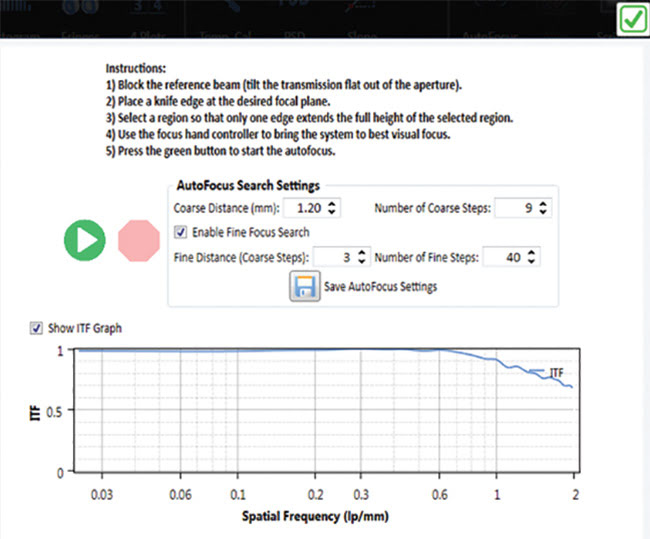  Figure 6. Autofocus function and automatic ITF (instrument transfer function) plot ensure the highest quality measurements for any given setup. Courtesy of 4D Technology Corp.