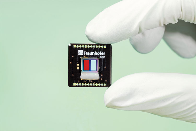 Blue OLED-on-Silicon Sensor Detects Phosphorescence