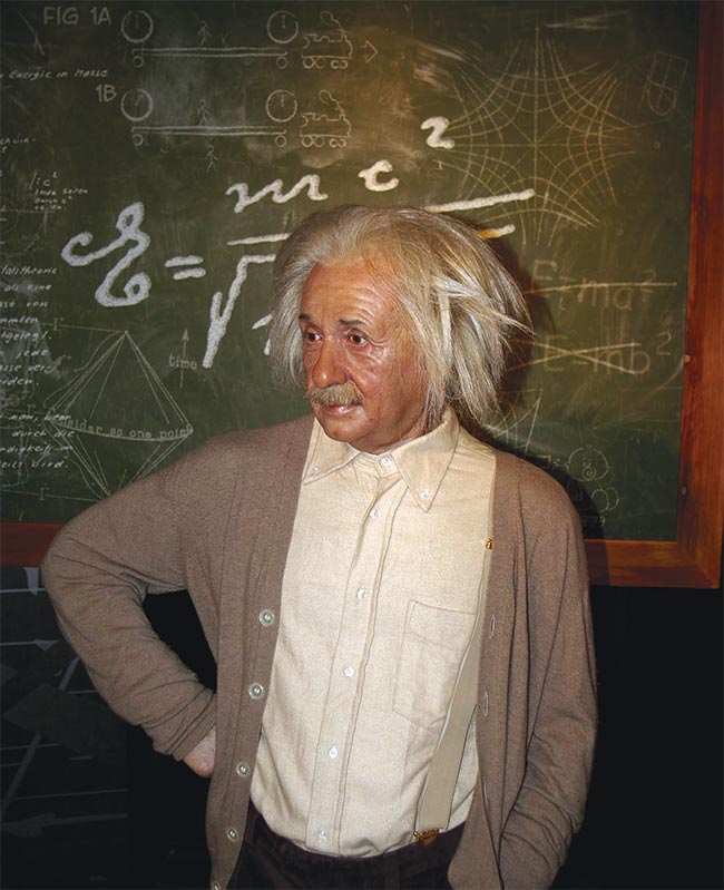 A wax figure depicting Albert Einstein. Courtesy of Pixabay/Meromex.