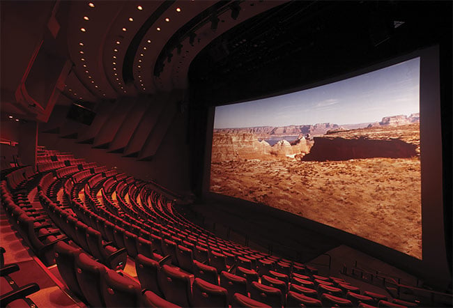 An IMAX theater in Seoul, South Korea, outfitted with a Barco laser projector. Courtesy of Barco.