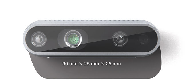 The extremely compact Intel RealSense camera offers a 90° FOV. Courtesy of Intel.
