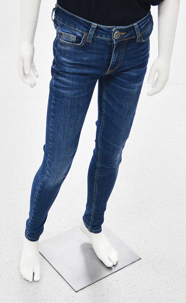 Jeans with special effects — from stonewashing to bleaching — are being produced with the help of CO2 lasers because such technology can do it faster and more precisely. Courtesy of Rofin-Sinar UK Ltd.
