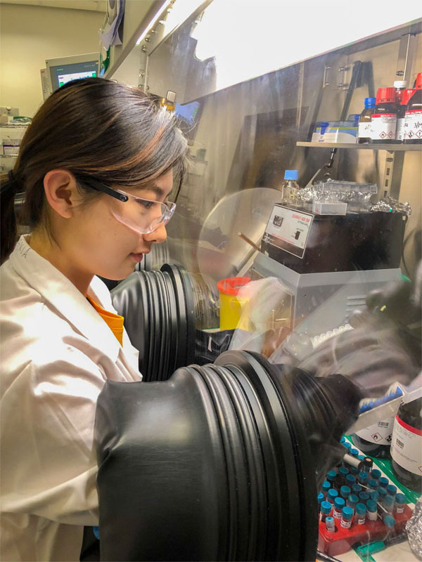 Mengxia Liu is the lead author on a new paper in Nature that describes a way to combine two promising solar technologies -- perovskites and quantum dots -- in order to enhance their stability. Courtesy of Sanyang Han. University of Toronto.