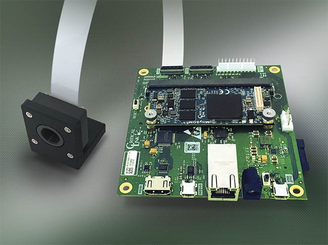 Figure 1. An embedded vision board integrated with a camera module. Courtesy of Critical Link.