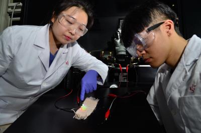 Washable Electronic Textiles Can Activate LEDs and Detect Electrocardiogram Signals