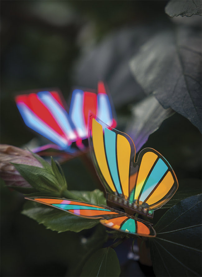 A butterfly-shaped OLED lighting module representing a variety of design features. Courtesy of Fraunhofer FEP.