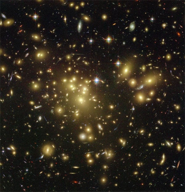 Image showing the galaxy cluster Abell1689. Courtesy of NASA/ESA.
