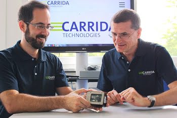Carrida Technologies will develop vision technology for automatic number plate recognition and vehicle type recognition. Pictured are managing directors Jan-Erik Schmitt and Oliver Sidla. Courtesy of Carrida Technologies.