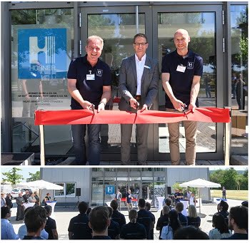 Officials from HÜBNER Photonics cut the ribbon on the new facility located in Kassel, Germany. Courtesy of HÜBNER Photonics.