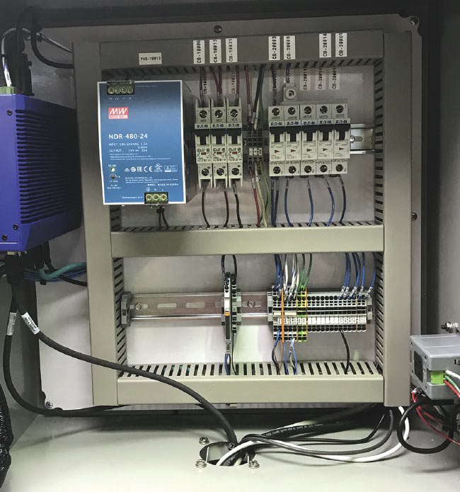 The electronic controls inside a mobile inspection station. Courtesy of Teledyne DALSA.