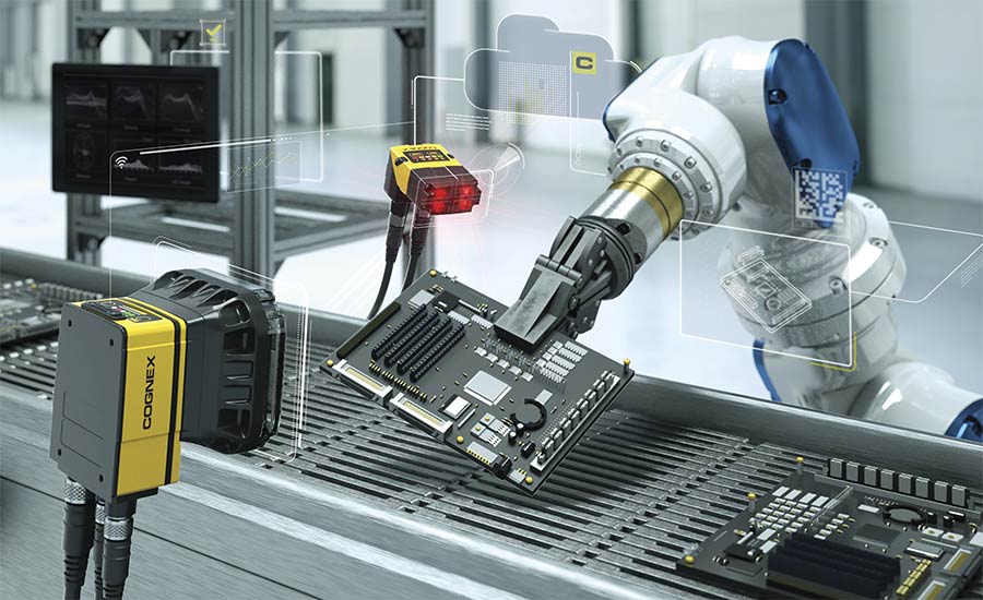 Highly automated and running with minimal human intervention, a smart factory will depend on machine vision to inspect parts and control processes. Courtesy of Cognex