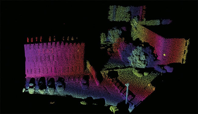 Figure 4. A 600- × 200-pixel single-frame point cloud image. Courtesy of Beamagine.