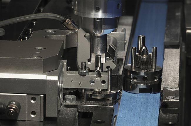 Vision systems are used to guide component pick-and-place processes and inspect the results. Courtesy of Mikrotron.