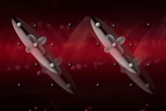 A red laser beam triggers the dance of the newly discovered electronic waves in magnetite. Courtesy of Ambra Garlaschelli.