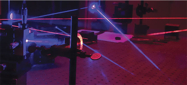 Figure 1. A laser setup on an optical table for classical (analog) hologram origination. Courtesy of 3D AG.