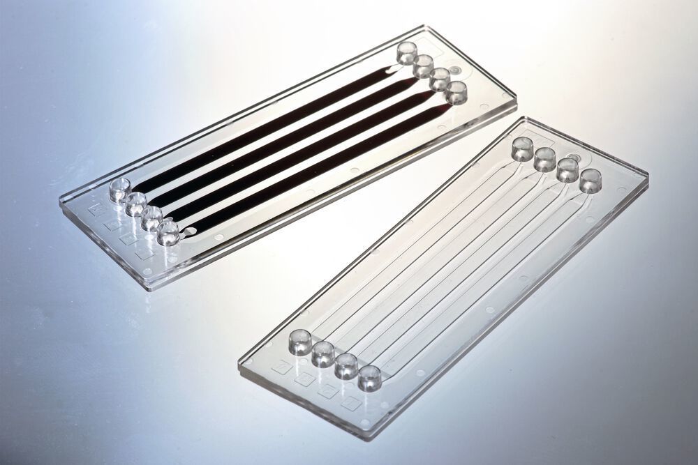 With the developed joining process, in which a thulium fiber laser is used, high-precision welding of microfluidic components can be achieved. Courtesy of Fraunhofer ILT, Aachen, Germany.