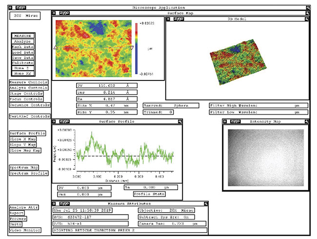 Figure 1. A roughness measurement of a plane-polished surface taken with a Zygo NewView interferometer. Courtesy of MKS Instruments.