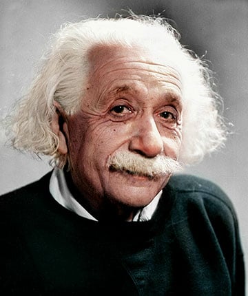 Albert Einstein, courtesy of Wikimedia Commons, colorized by Michael W. Gorth. 
