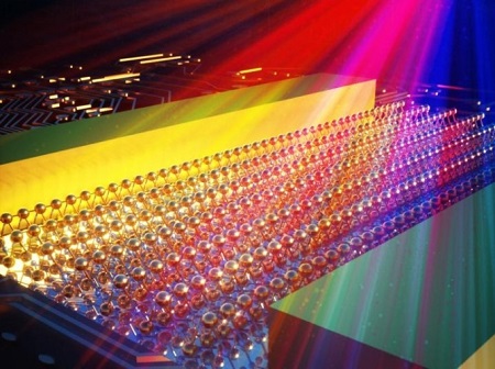 Artist’s impression of the photodetector device created by RMIT University researchers. Courtesy of Ella Marushchenko)