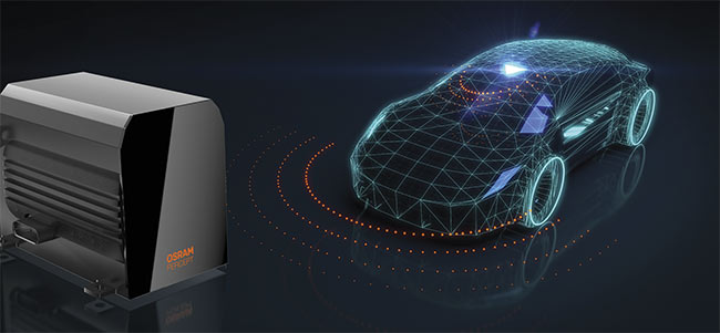 Figure 1. The lidar percept platform for flexible automotive long- and mid-range applications. Courtesy of OSRAM.